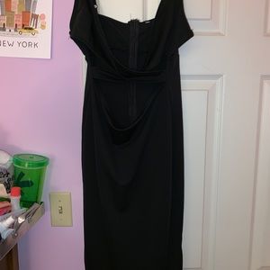 Black cutout bodycon midi‎ dress